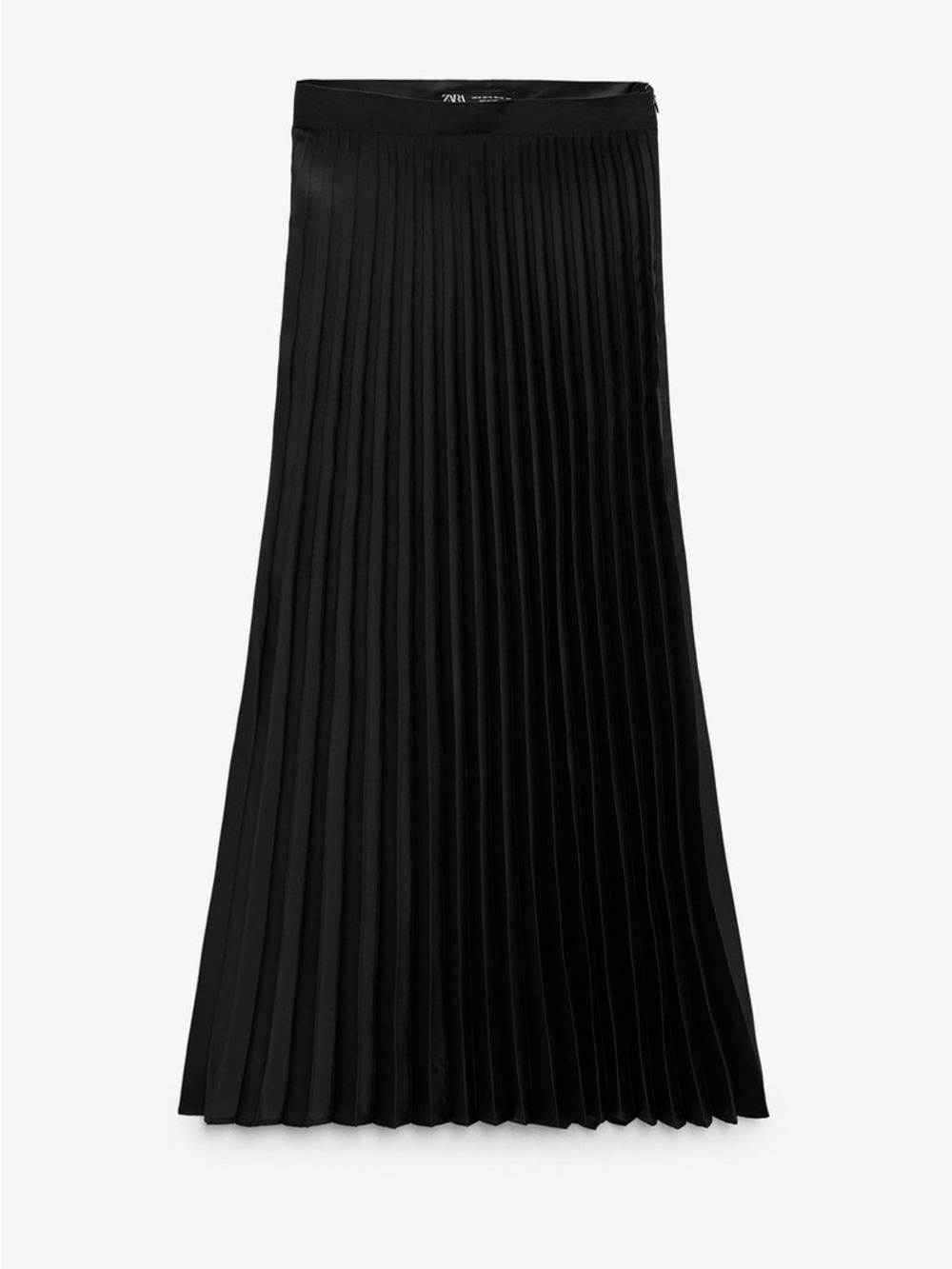 Zara Black Pleated Midi Skirt - Size XS